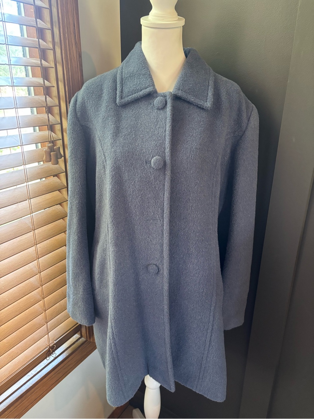 Alpaca Vaypola 100% Alpaca Blue Coat Made in Peru Lined